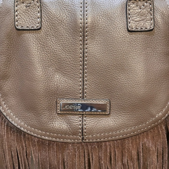 JOE'S Leather Haywood Purse Crossbody Fringe Small Handbag Western Brown Hobo - Picture 12 of 14